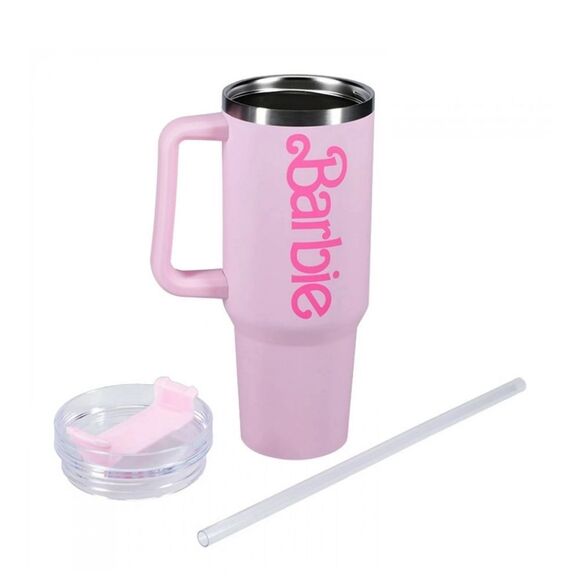 Barbie 40oz. XL Logo Insulated Travel Mug w/Straw - Picture 2 of 12